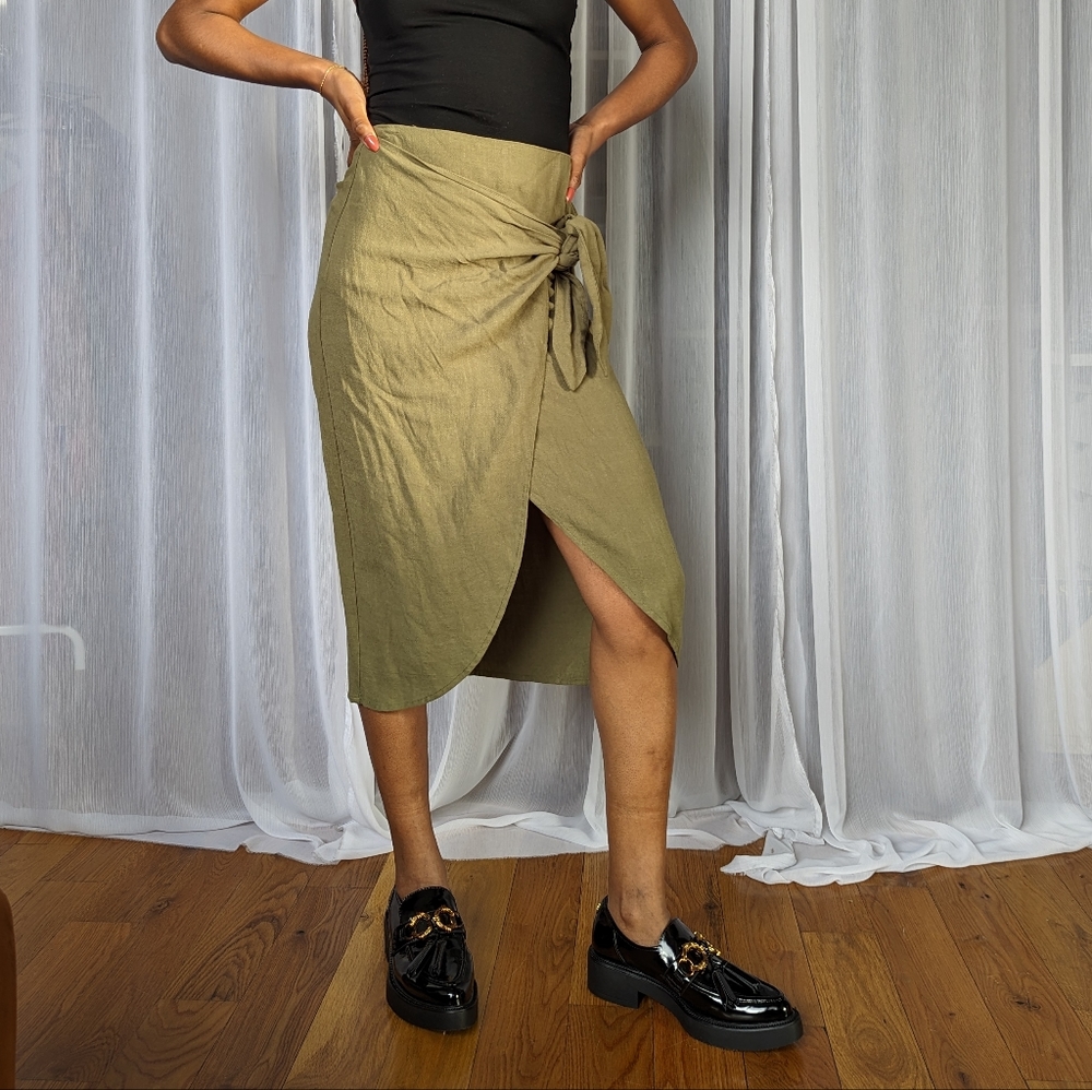 NWT Women's Linen Wrap Skirt - Eye To Eye | Size Small - Picture 2 of 9